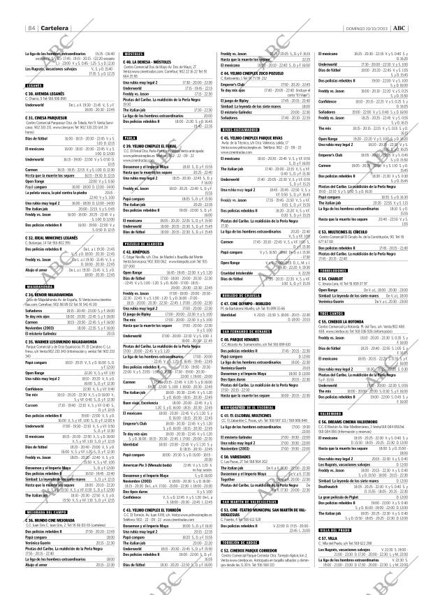 ABC MADRID 19-10-2003 página 84