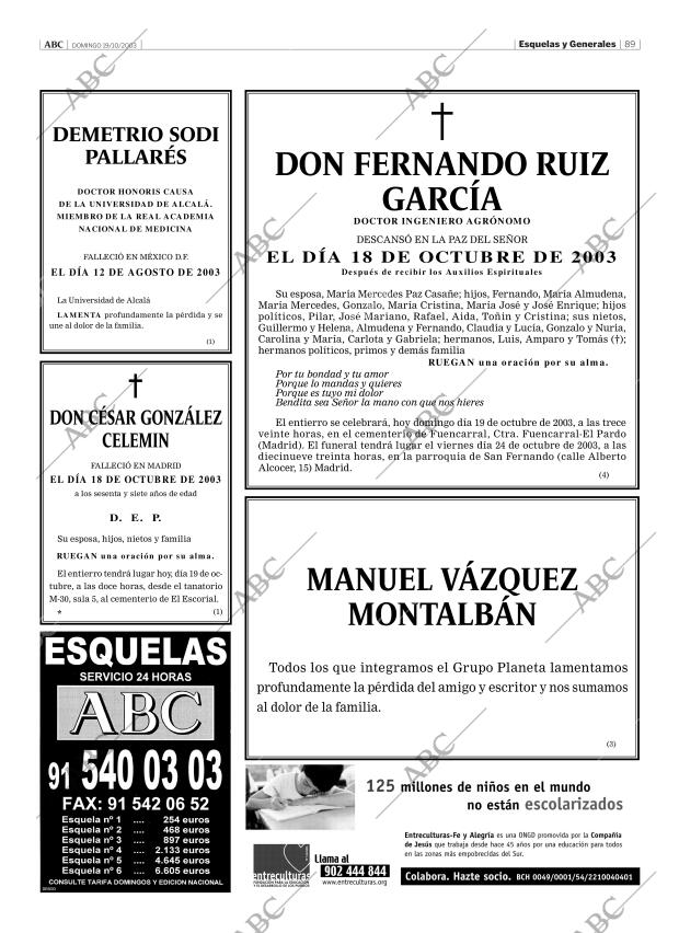 ABC MADRID 19-10-2003 página 89
