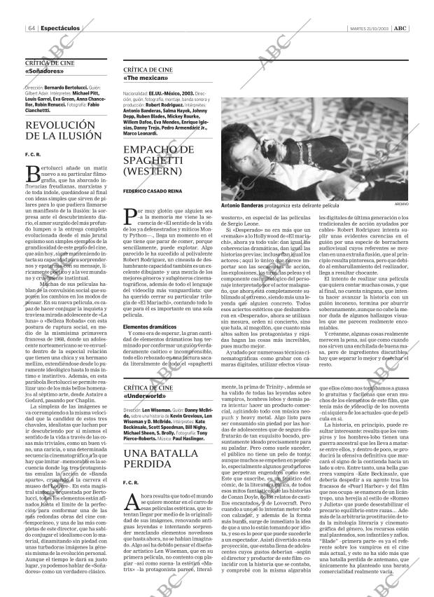 ABC SEVILLA 21-10-2003 página 64