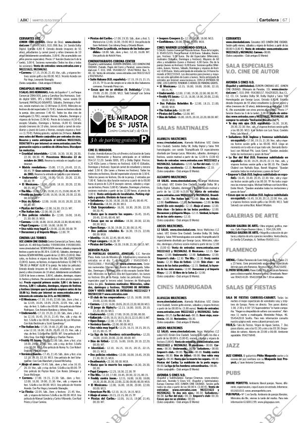 ABC SEVILLA 21-10-2003 página 67