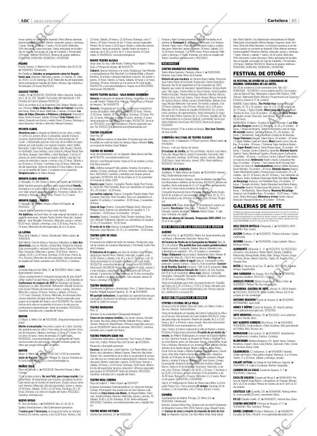 ABC MADRID 23-10-2003 página 65