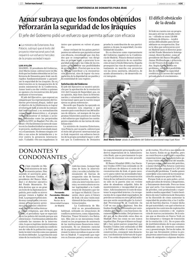 ABC MADRID 25-10-2003 página 22