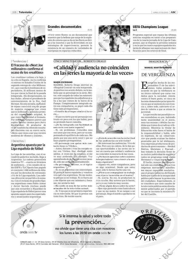 ABC MADRID 27-10-2003 página 108