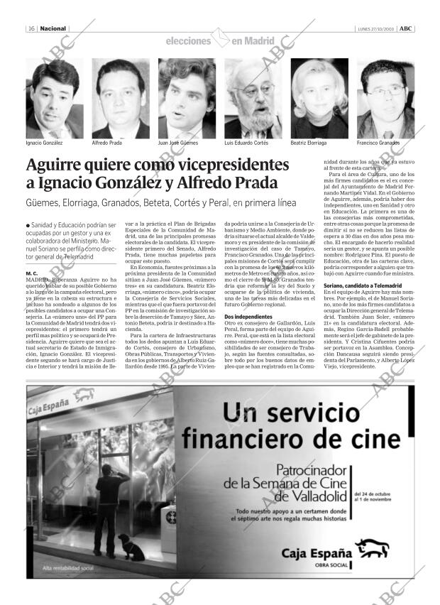 ABC MADRID 27-10-2003 página 16