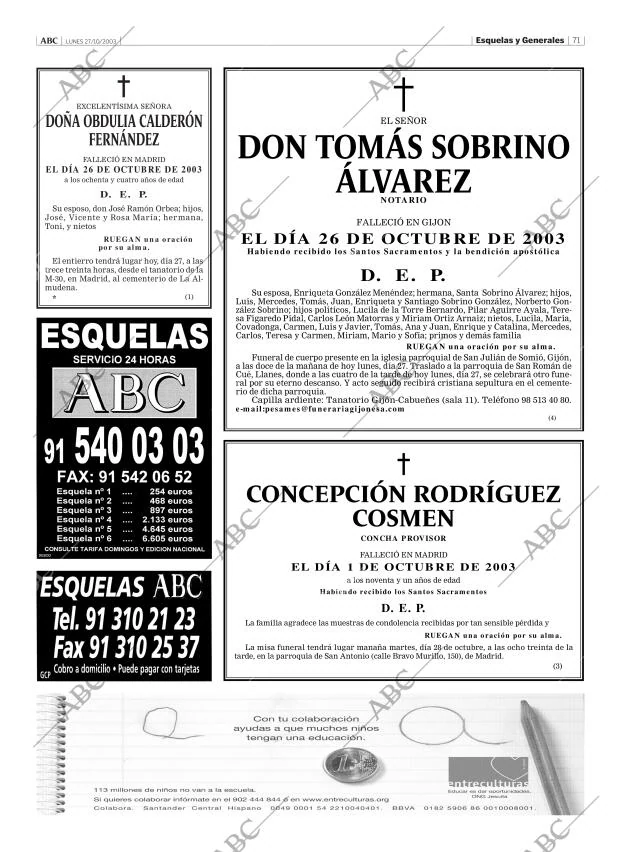 ABC MADRID 27-10-2003 página 71