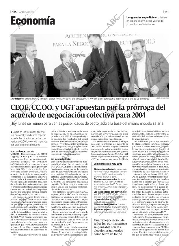 ABC MADRID 27-10-2003 página 85
