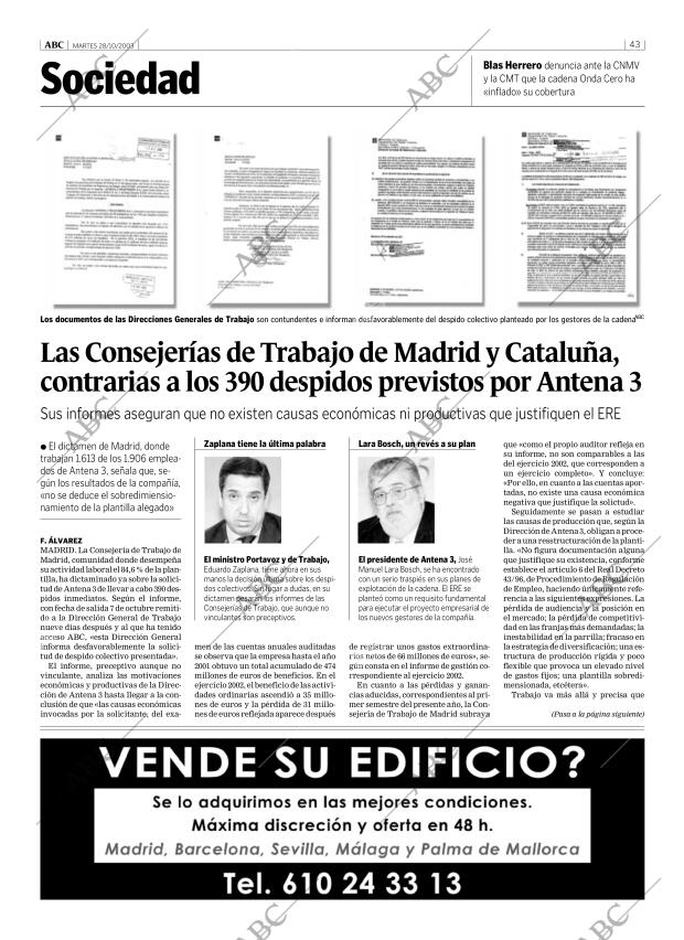 ABC MADRID 28-10-2003 página 43