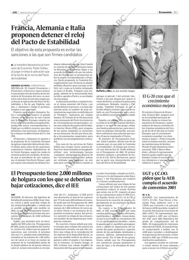 ABC MADRID 28-10-2003 página 85