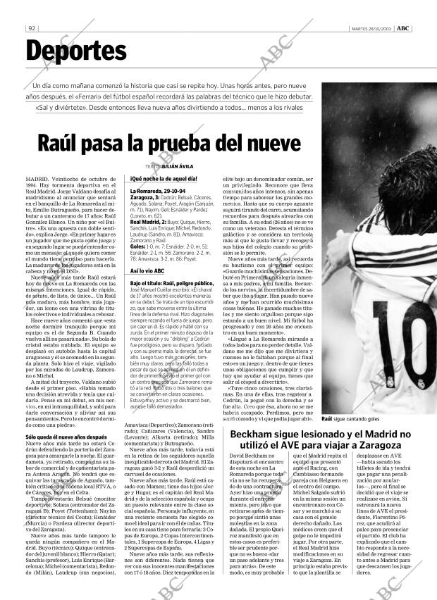 ABC MADRID 28-10-2003 página 92