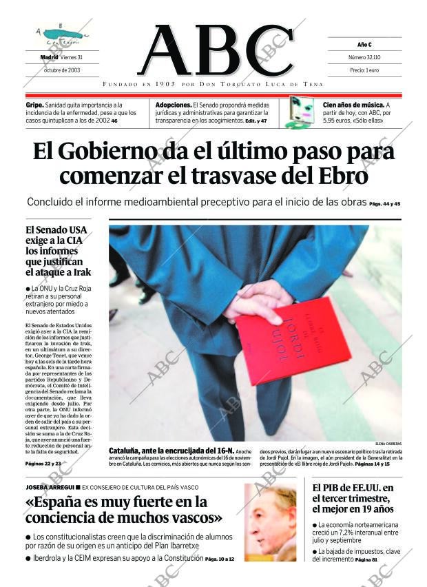 ABC MADRID 31-10-2003 página 1