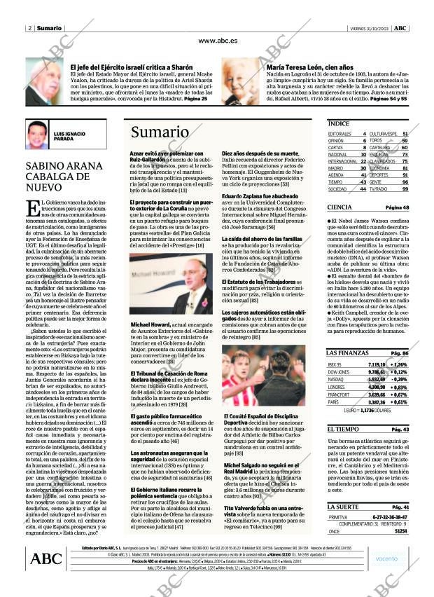 ABC MADRID 31-10-2003 página 2