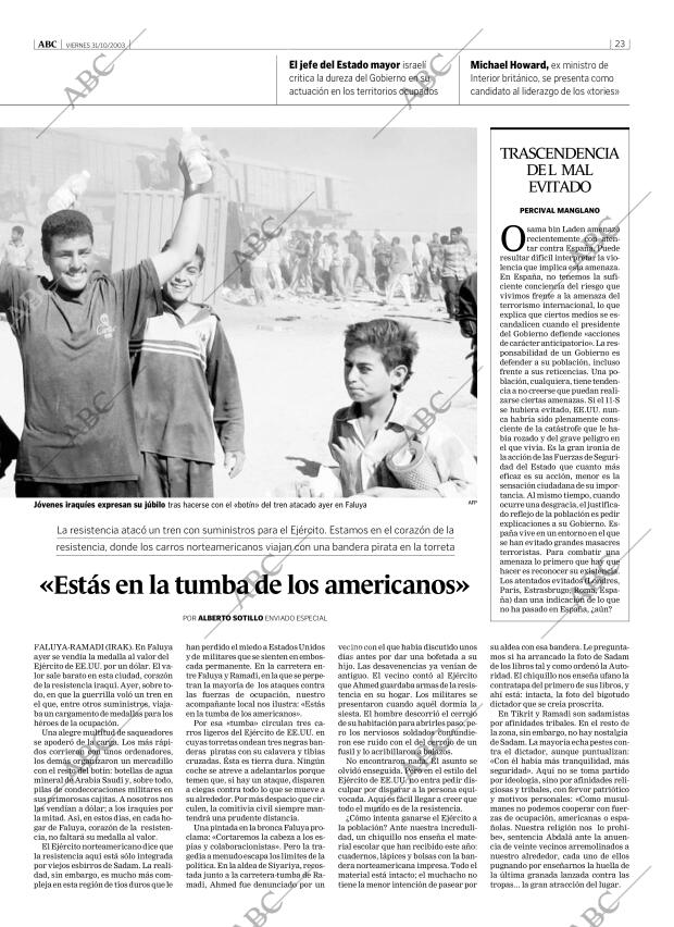 ABC MADRID 31-10-2003 página 23