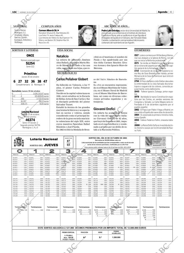 ABC MADRID 31-10-2003 página 41
