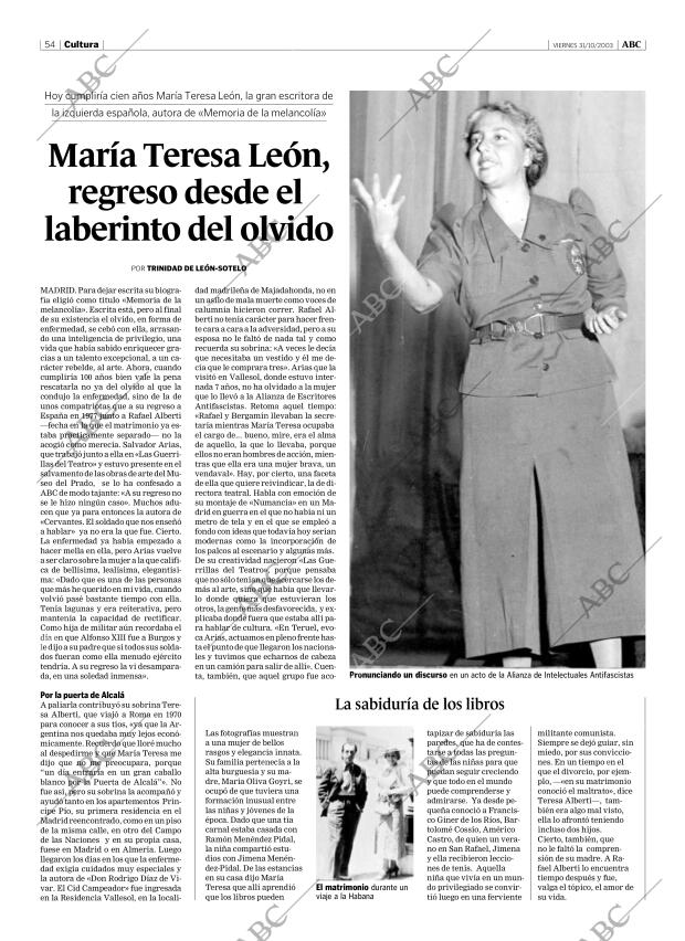 ABC MADRID 31-10-2003 página 54