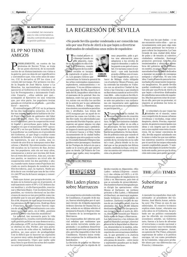 ABC MADRID 31-10-2003 página 6