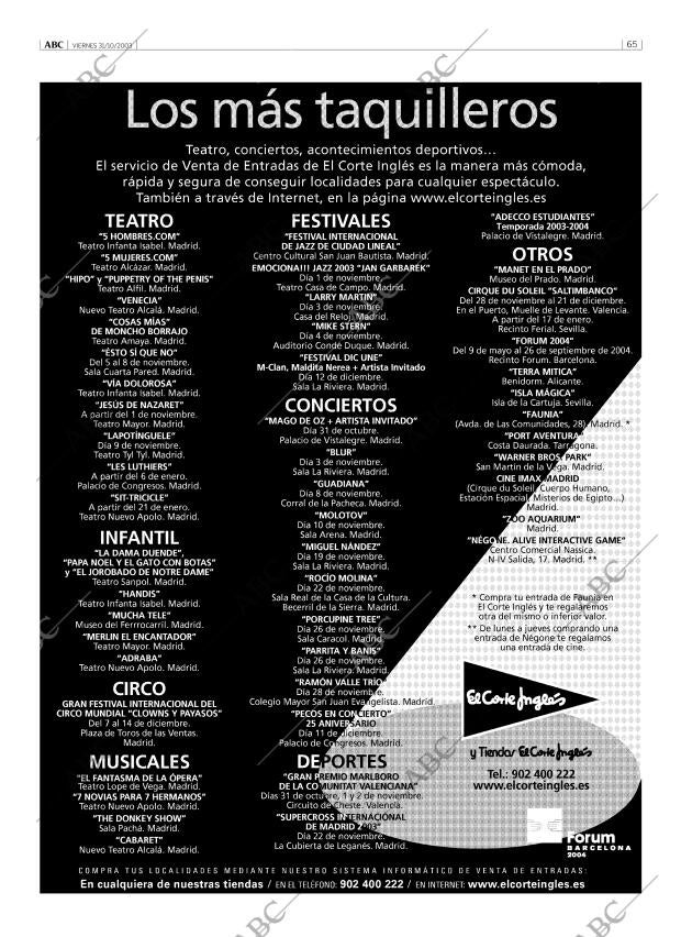 ABC MADRID 31-10-2003 página 65