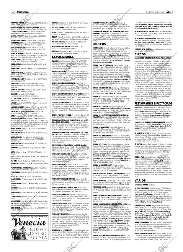 ABC MADRID 31-10-2003 página 72