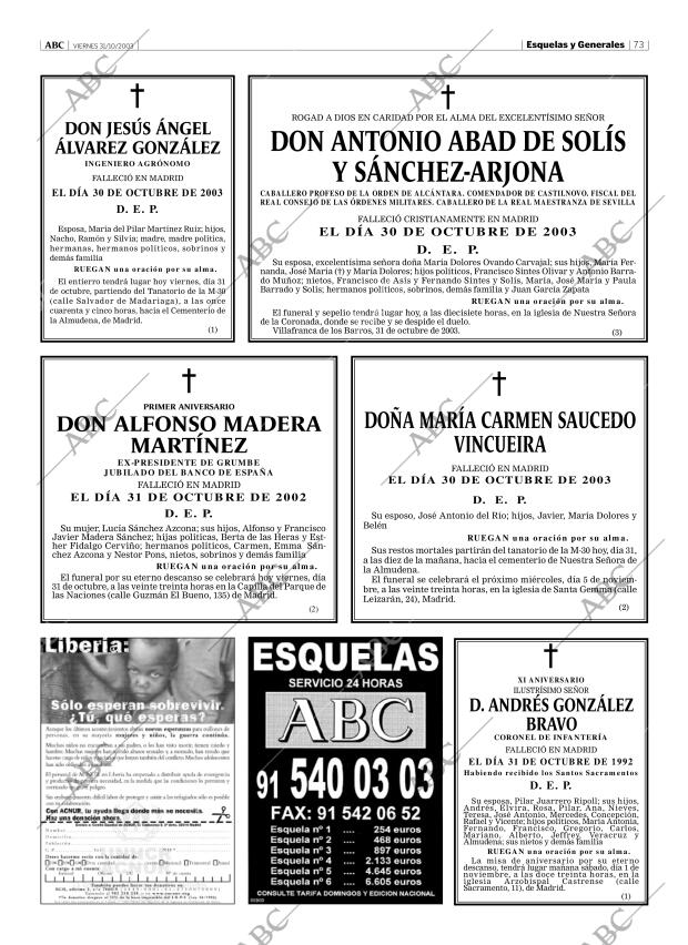 ABC MADRID 31-10-2003 página 73