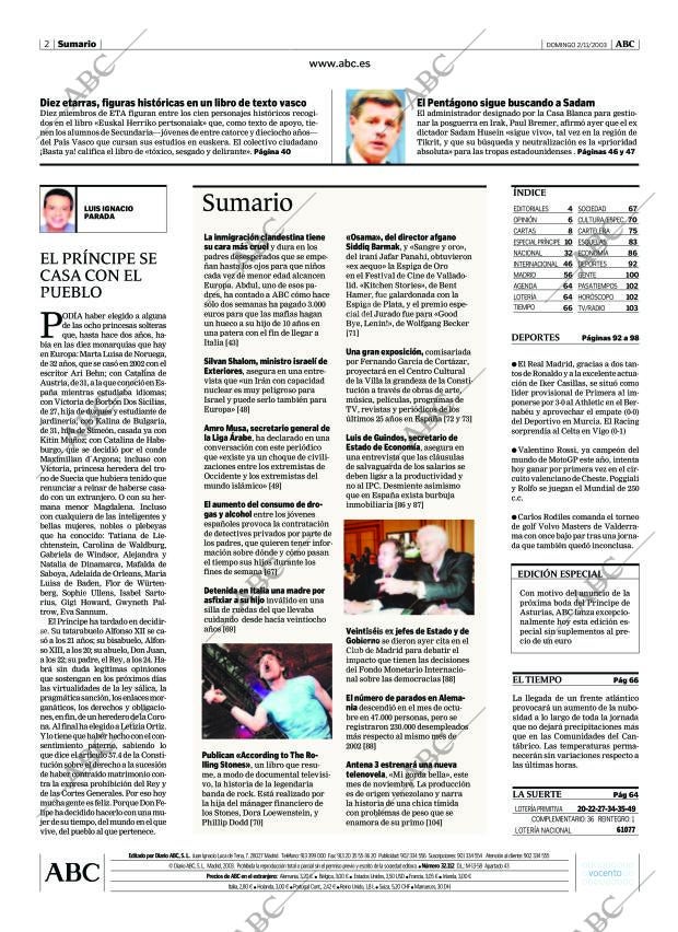 ABC MADRID 02-11-2003 página 2