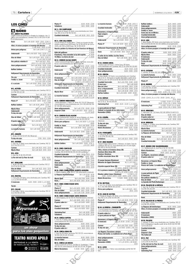 ABC MADRID 02-11-2003 página 76