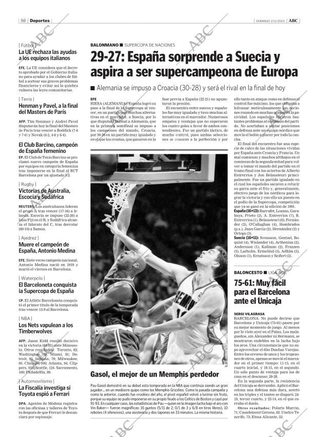 ABC MADRID 02-11-2003 página 98