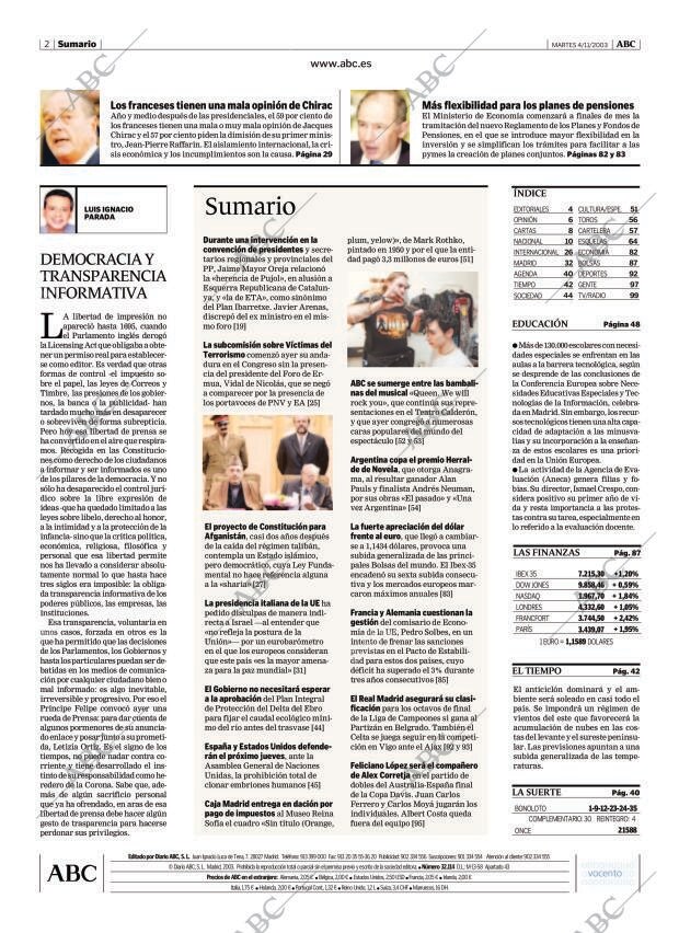 ABC MADRID 04-11-2003 página 2
