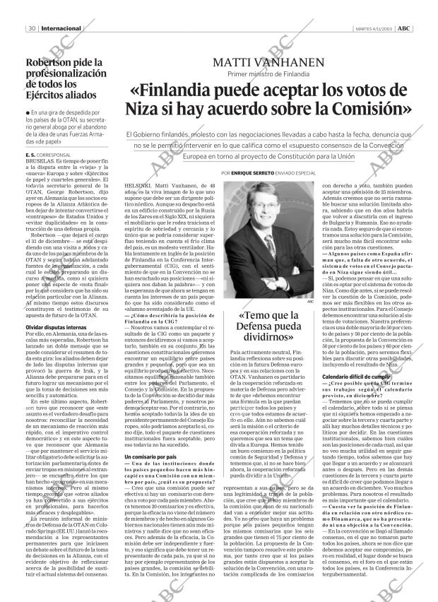 ABC MADRID 04-11-2003 página 30