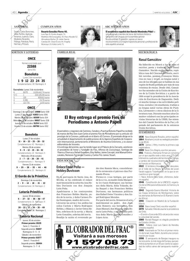 ABC MADRID 04-11-2003 página 40