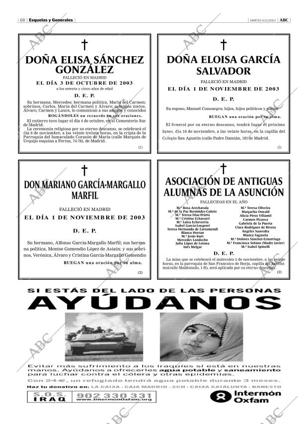 ABC MADRID 04-11-2003 página 68