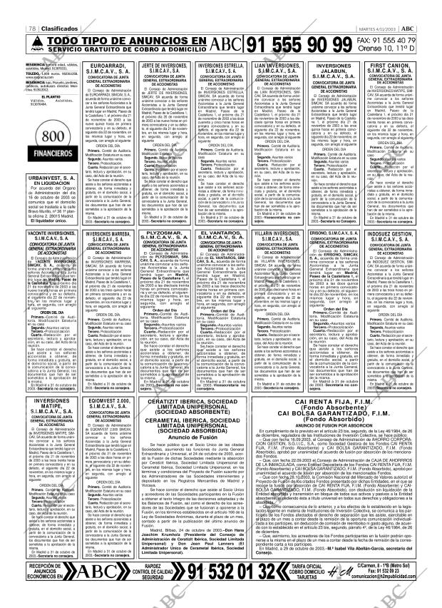 ABC MADRID 04-11-2003 página 78