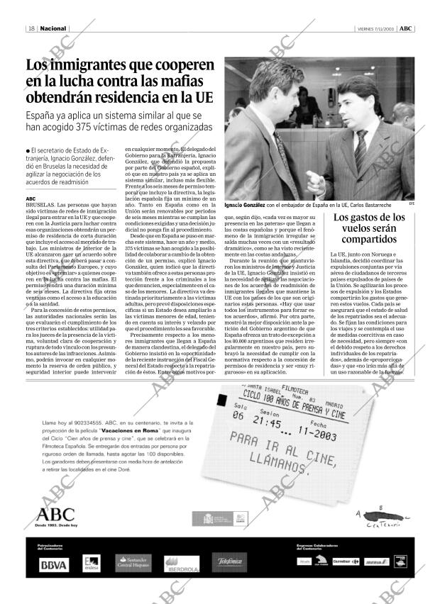ABC MADRID 07-11-2003 página 18