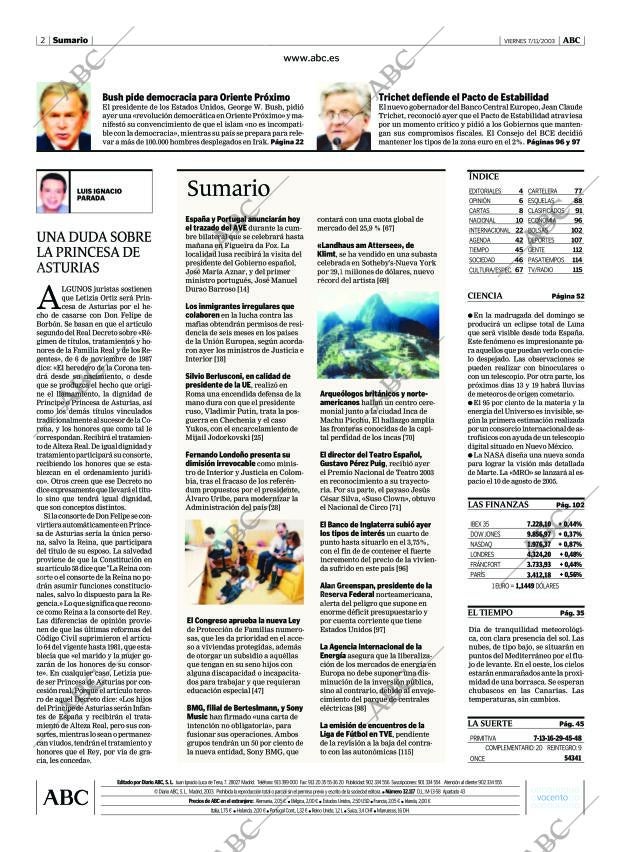 ABC MADRID 07-11-2003 página 2