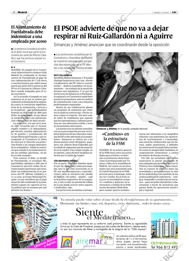 ABC MADRID 07-11-2003 página 38