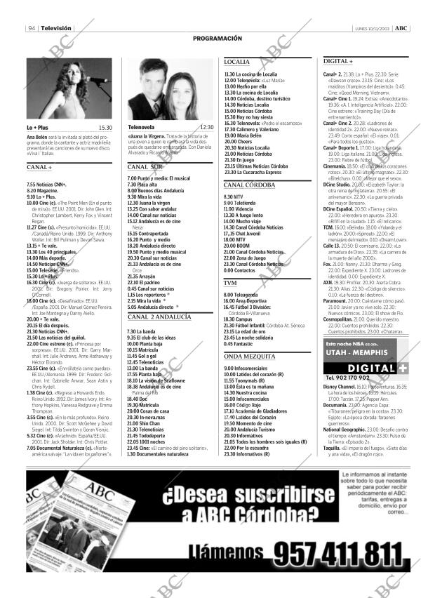 ABC CORDOBA 10-11-2003 página 94