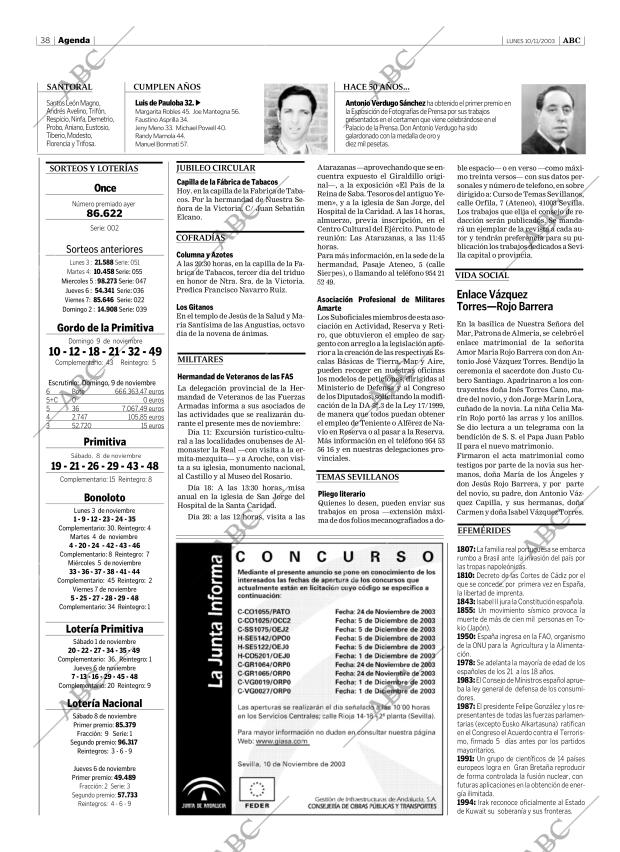 ABC SEVILLA 10-11-2003 página 38