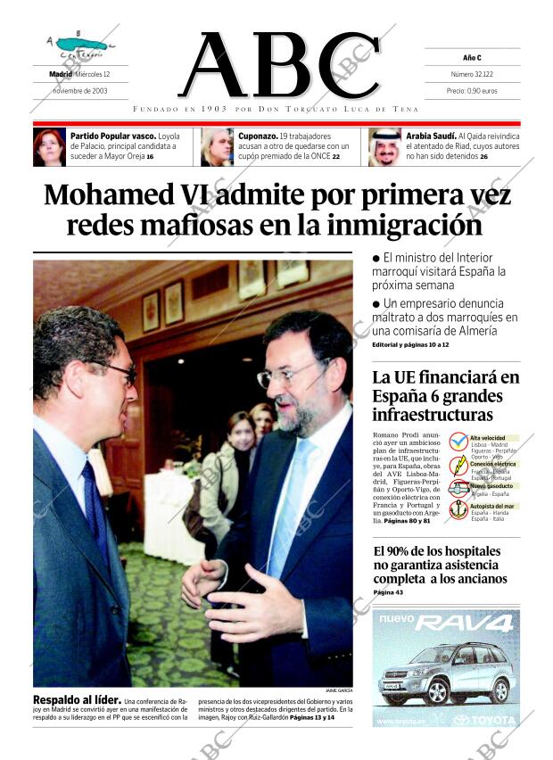 ABC MADRID 12-11-2003 página 1