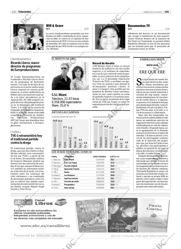 ABC MADRID 12-11-2003 página 100