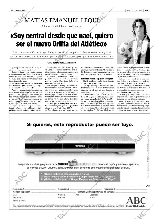 ABC MADRID 12-11-2003 página 92