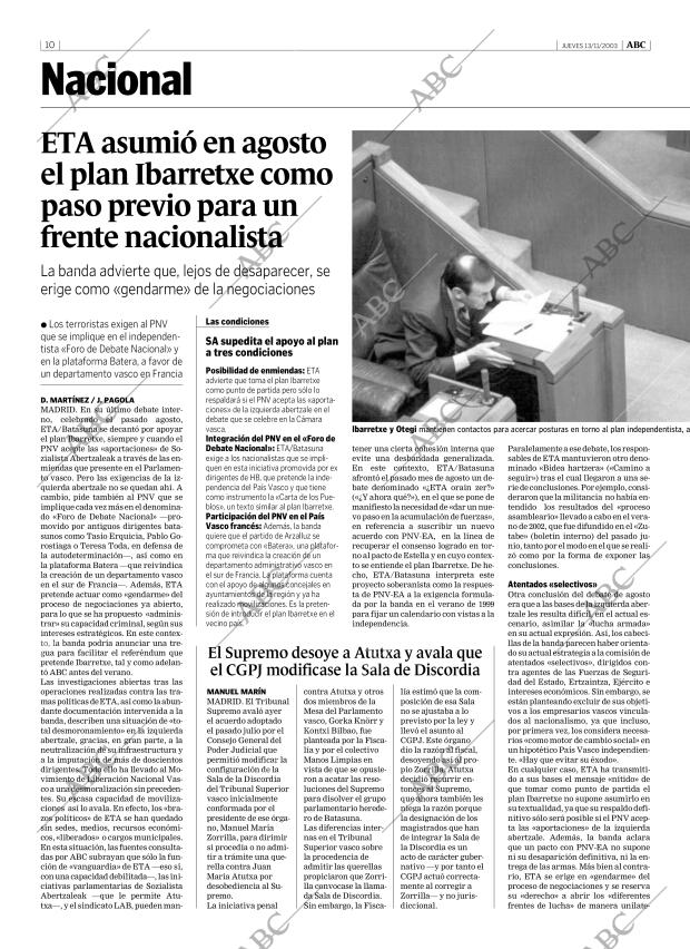 ABC MADRID 13-11-2003 página 10
