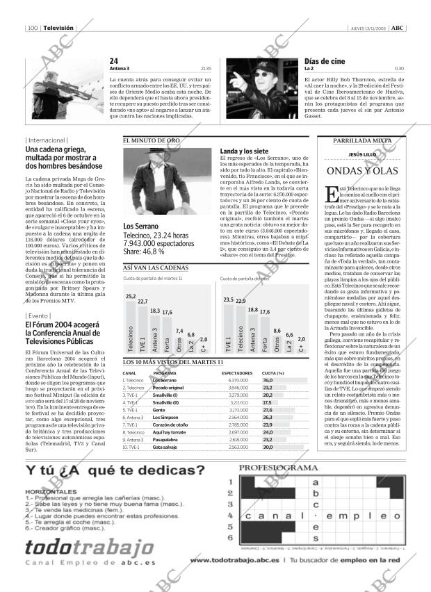 ABC MADRID 13-11-2003 página 100