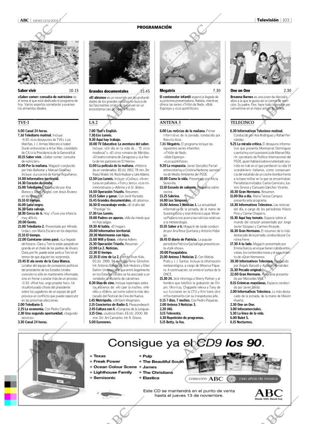 ABC MADRID 13-11-2003 página 103