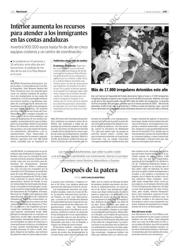 ABC MADRID 13-11-2003 página 12
