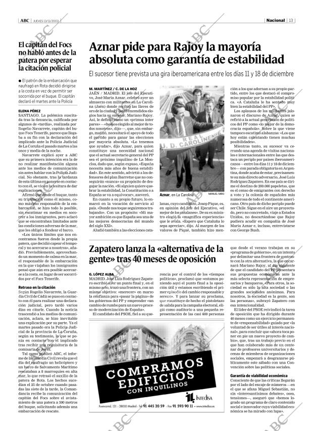 ABC MADRID 13-11-2003 página 13