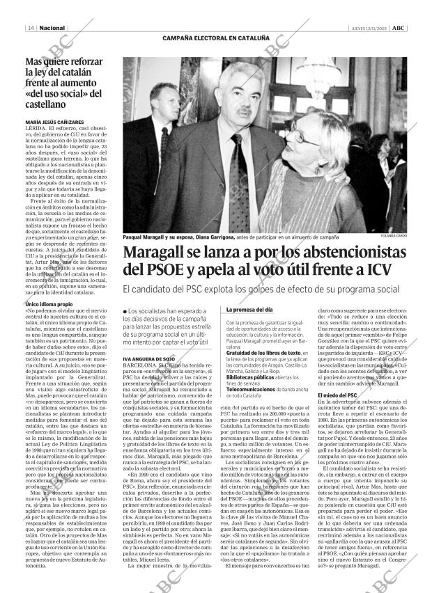 ABC MADRID 13-11-2003 página 14