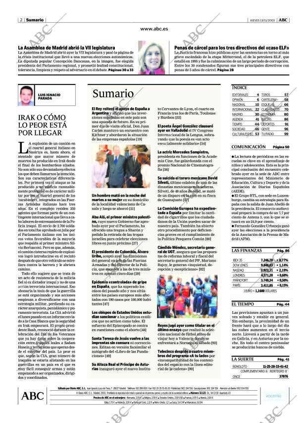 ABC MADRID 13-11-2003 página 2