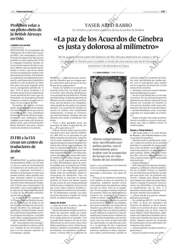 ABC MADRID 13-11-2003 página 26