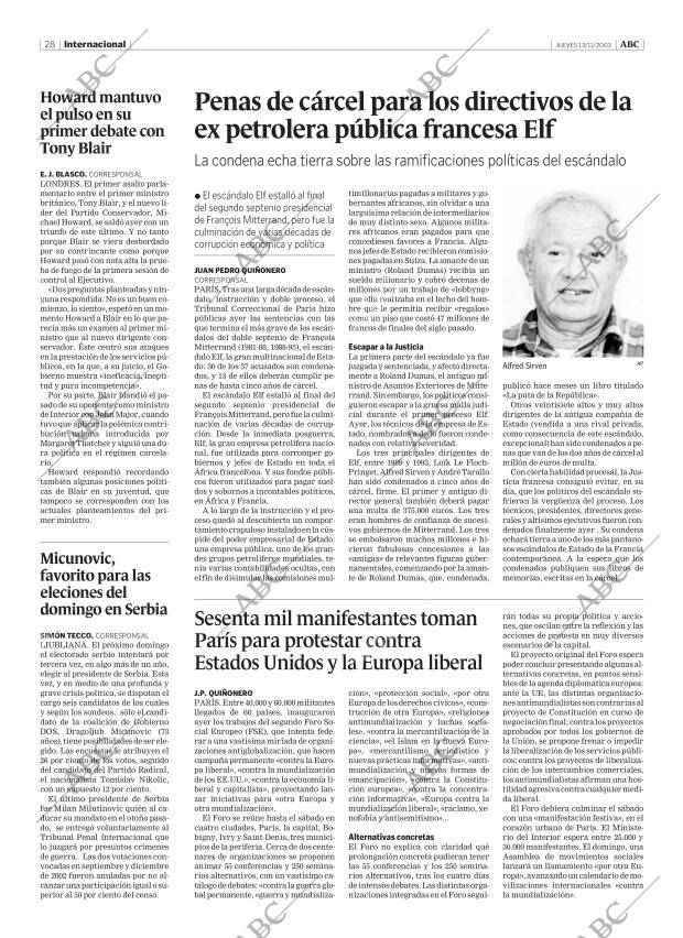 ABC MADRID 13-11-2003 página 28