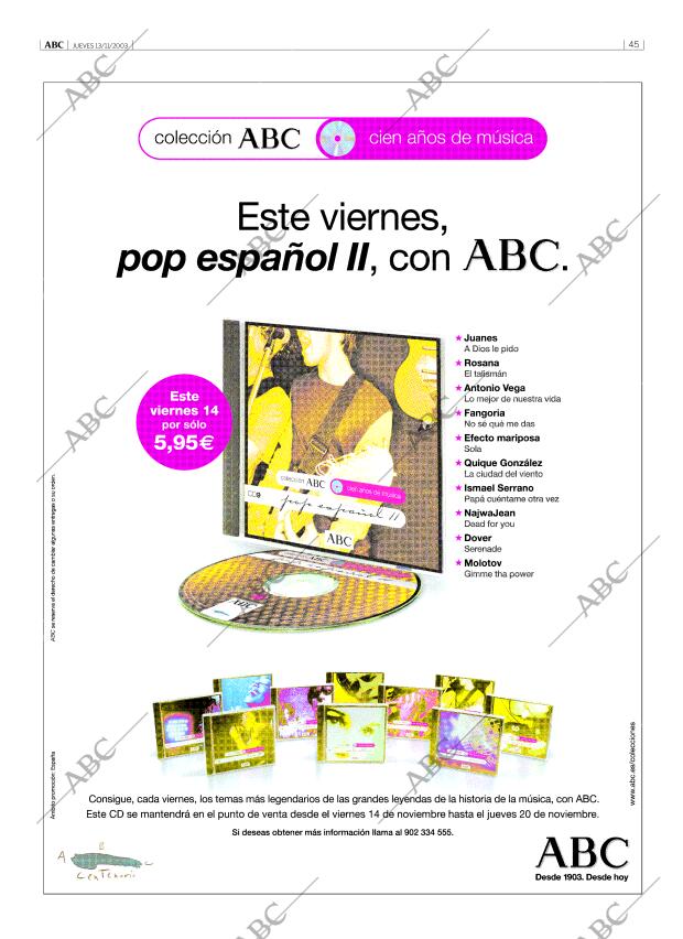ABC MADRID 13-11-2003 página 45