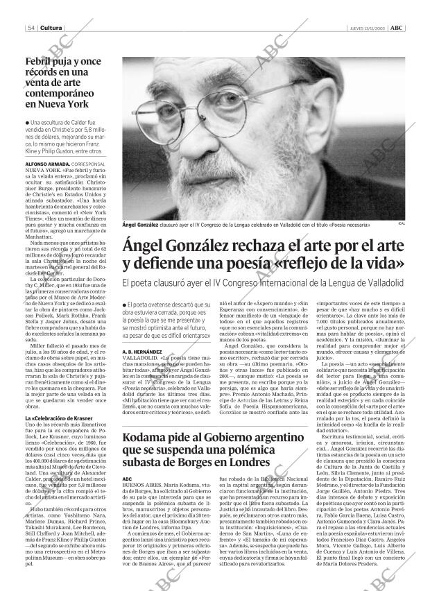 ABC MADRID 13-11-2003 página 54