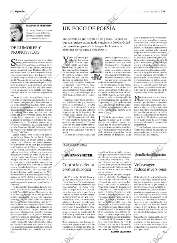 ABC MADRID 13-11-2003 página 6